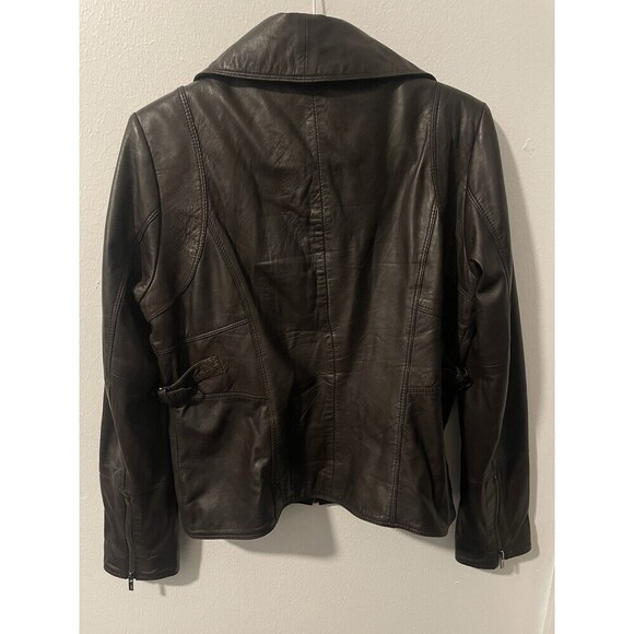 Pelle Studio Womens Vintage Leather Jacket Coat Size L Soft Zipper Sleeve Brown - Picture 2 of 15